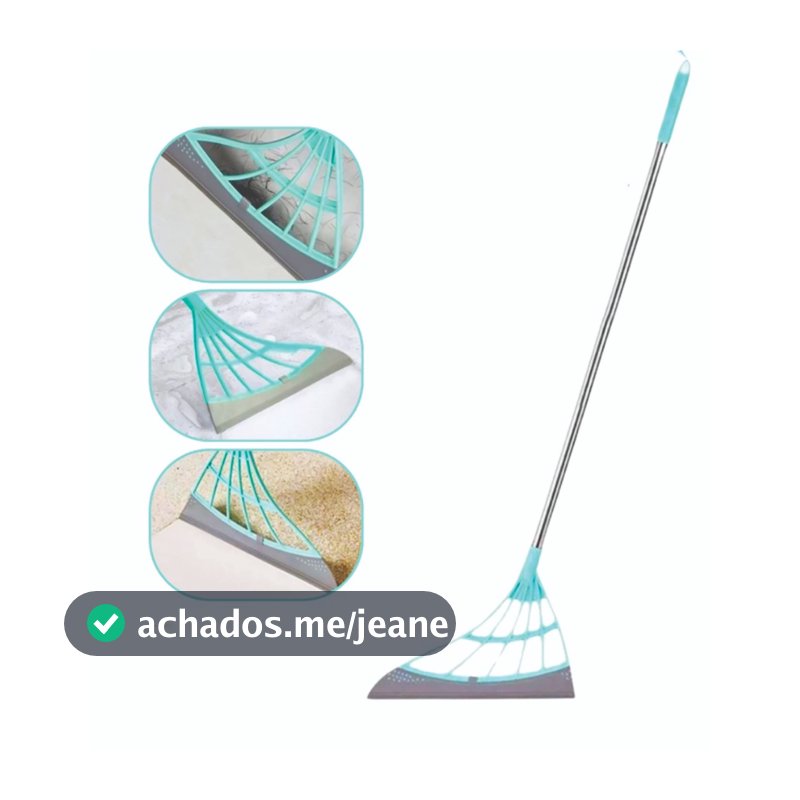 Mop 123útil Vassoura Mágica Rodo Tira Pelo Limpa Vidro  Seca Bem Silicone Verde Claro
