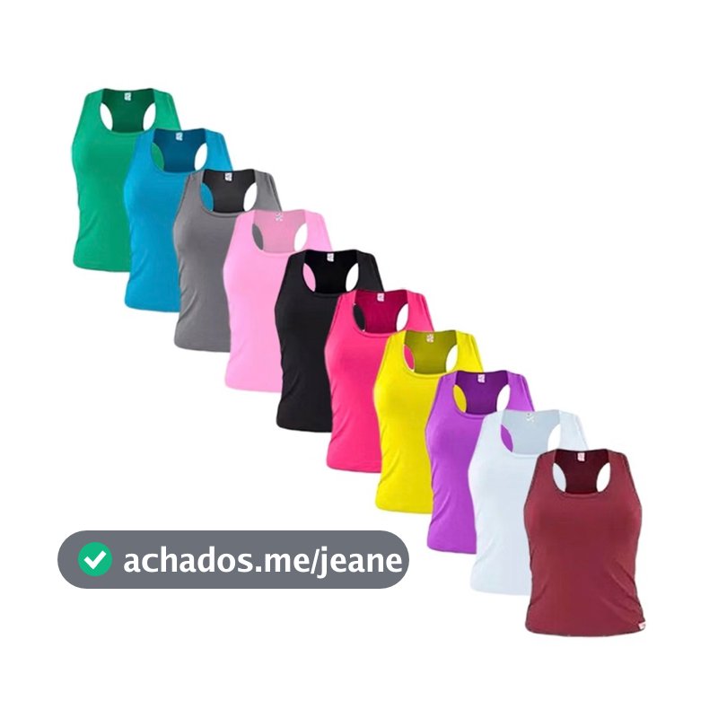 Kit Blusa Regata Feminina Nadadora Básica