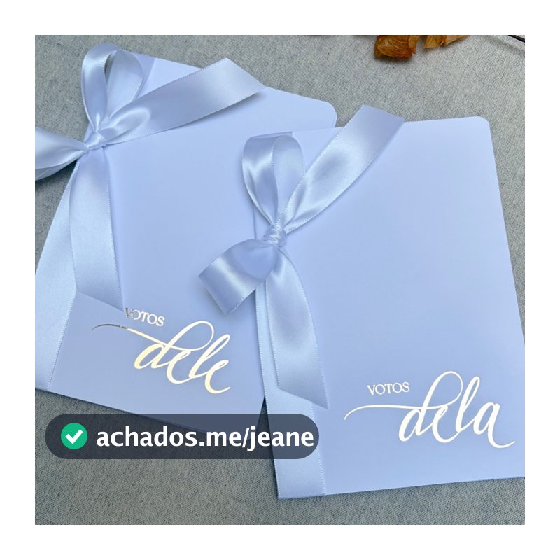 Par de Caderno de Votos dos Noivos de Casamento "Votos dele" e "Votos dela"