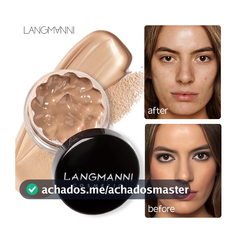 LANGMANNI 1PC Base Líquida & Corretivo - Cobertura Total, Textura Matte, Impermeável; Hidratante, Clareador, Adequado
