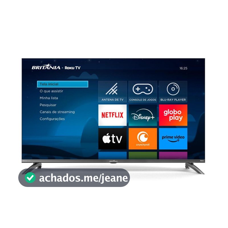 Smart TV 40” Britânia BTV40M9GR2CGB Roku TV LED Dolby Audio