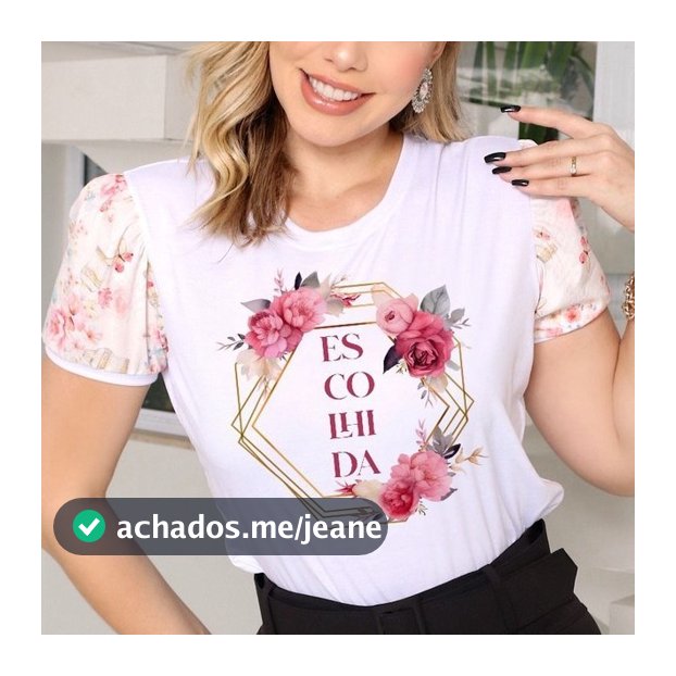 Tshirt Feminina Baby Look Blusa Feminina Manga Curta Estampada Confortável Premium