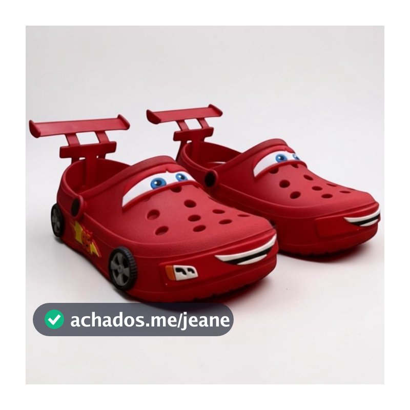 Babuche Juvenil Masculino Estilo Carro de Corrida com Aerofólio e Rodinhas