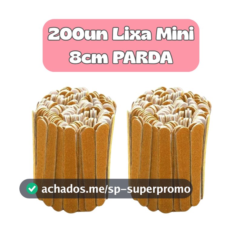 200Un Lixa de Unha Mini 8cm PARDA Descartável para Manicure Pedicure Estética Salão de Beleza Spá
