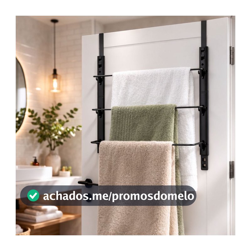 Porta Toalha de Porta Toalheiro Vertical Sem Furar para Banheiro, Lavabo e Quarto