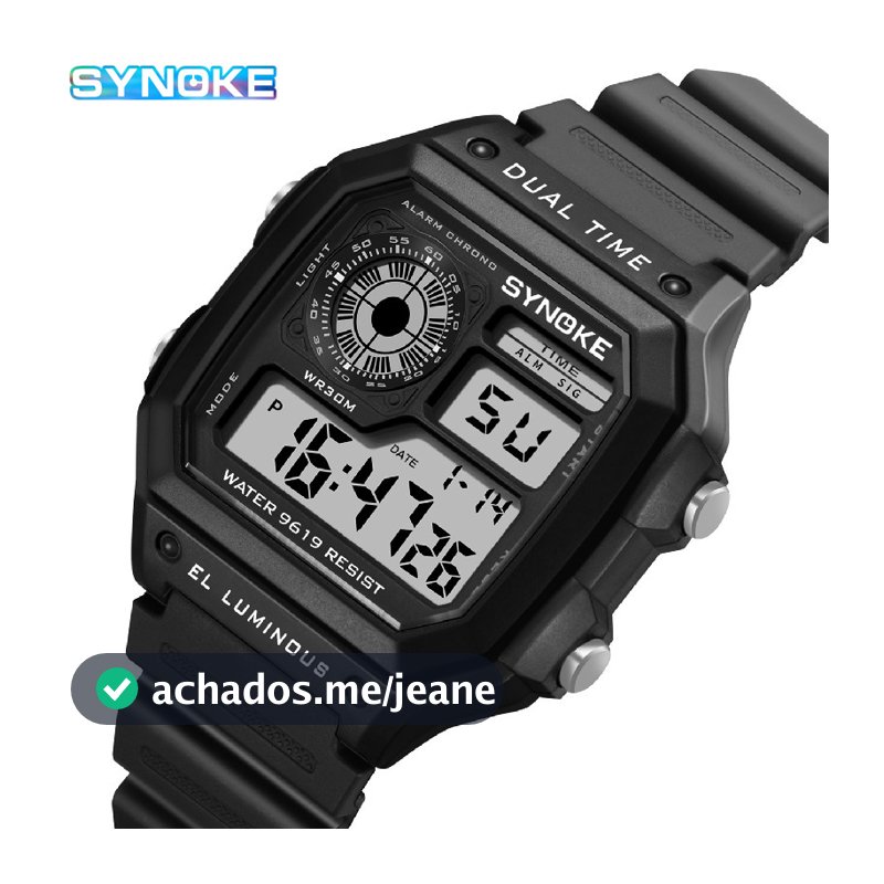 Relógios Digitais Synoke para Homens, Esportivos, Luminosos, Multifuncionais, à Prova d'Água, Cronômetros, Relógio de