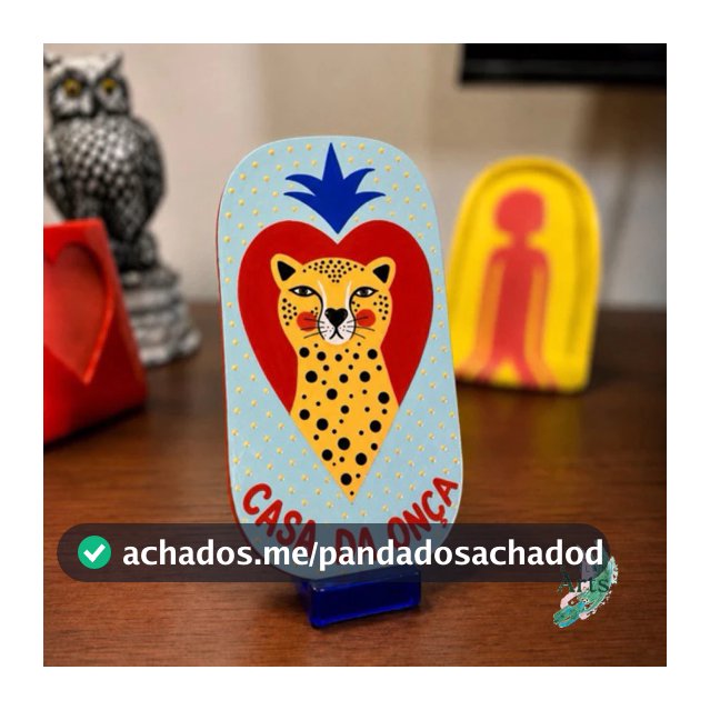 Placa Decorativa "Casa da Onça" 15cmx8cm - Decoração Porta ou Parede em Cerâmica Fria