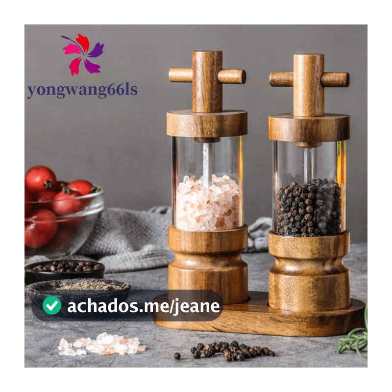 Moedor De Pimenta De Acácia YONGWANG , Garrafa Recarregável Manual De Moagem De Sal E , Núcleo Cerâmica