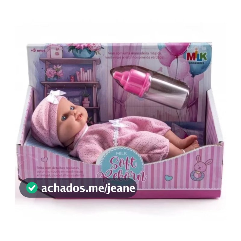 Boneca Reborn Soft Em Vinil Super Macio Com Mamadeira Magica - Envio Imediato