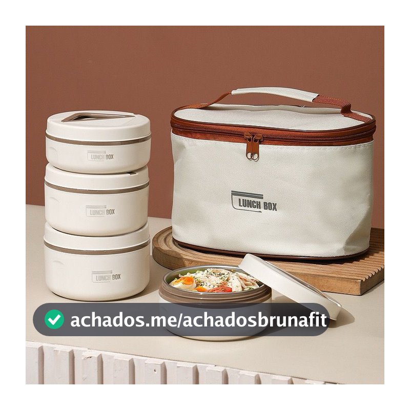 4 lancheira com Bolsa Térmica  Isolada De Aço Inoxidável Caixa De Almoço