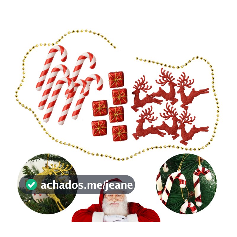Kit Pendente de Natal 19 Peças - Enfeite Natalino - Árvore de Natal