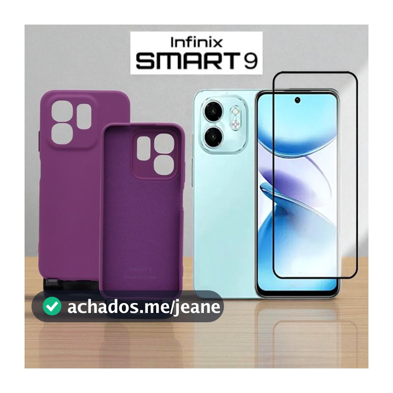 Capa Silicone C/ Película de Vidro 3D Para Infinix Smart 9