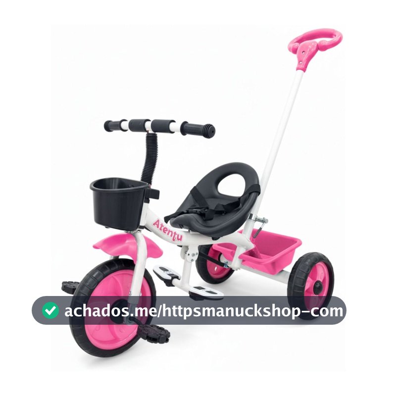 Triciclo Infantil Empurrador com Pedal Motoca Passeio Menino Menina Brinquedo