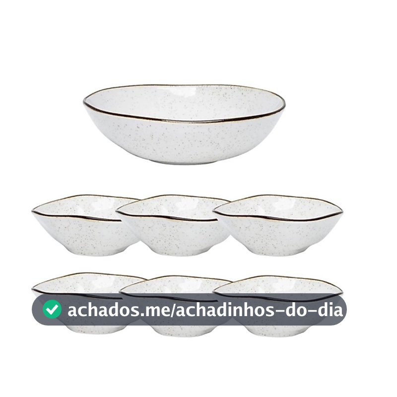 Jogo com 1 Saladeira E 6 Tigelas Oxford Ryo Maresia