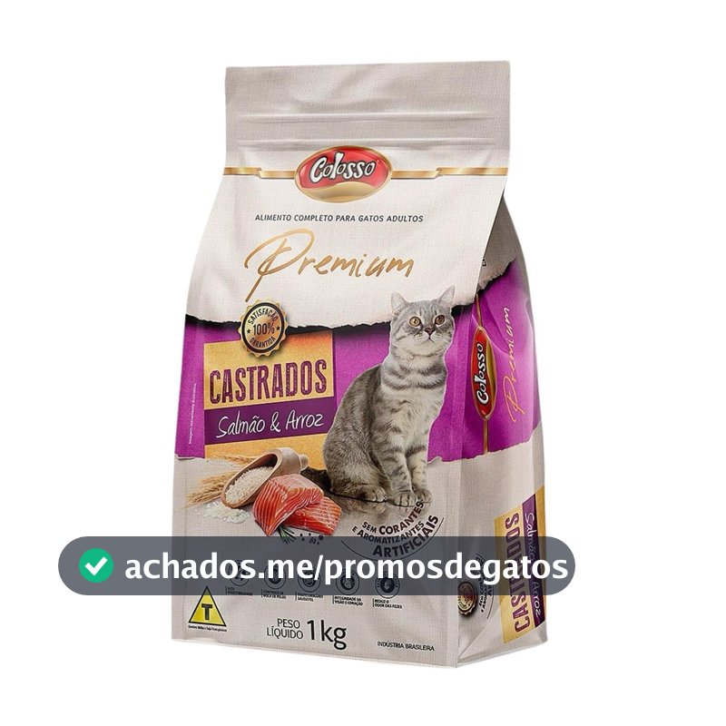 Ração Colosso Premium Gato Castrado 1 Kg Salmão