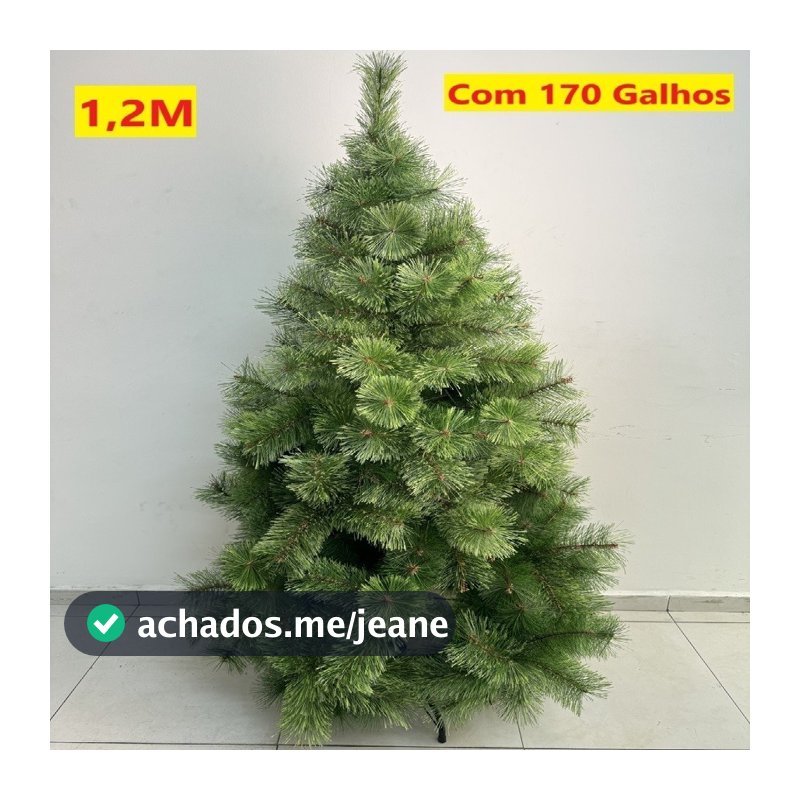Árvore De Natal Pinheiro 1,20M E 170 Galhos Apoio De Metal Verde Ou Branco Sala Natal Família Natalina