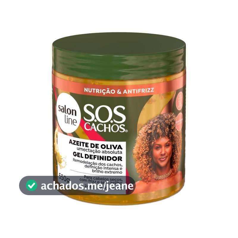 Gel Definidor SOS Cachos Azeite de Oliva Salon Line 550g