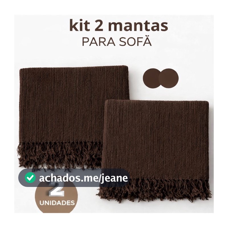 Kit 2 Mantas Para Sofá ou Cama Luxo 2,10x1,20 Tipo Capa Protetora