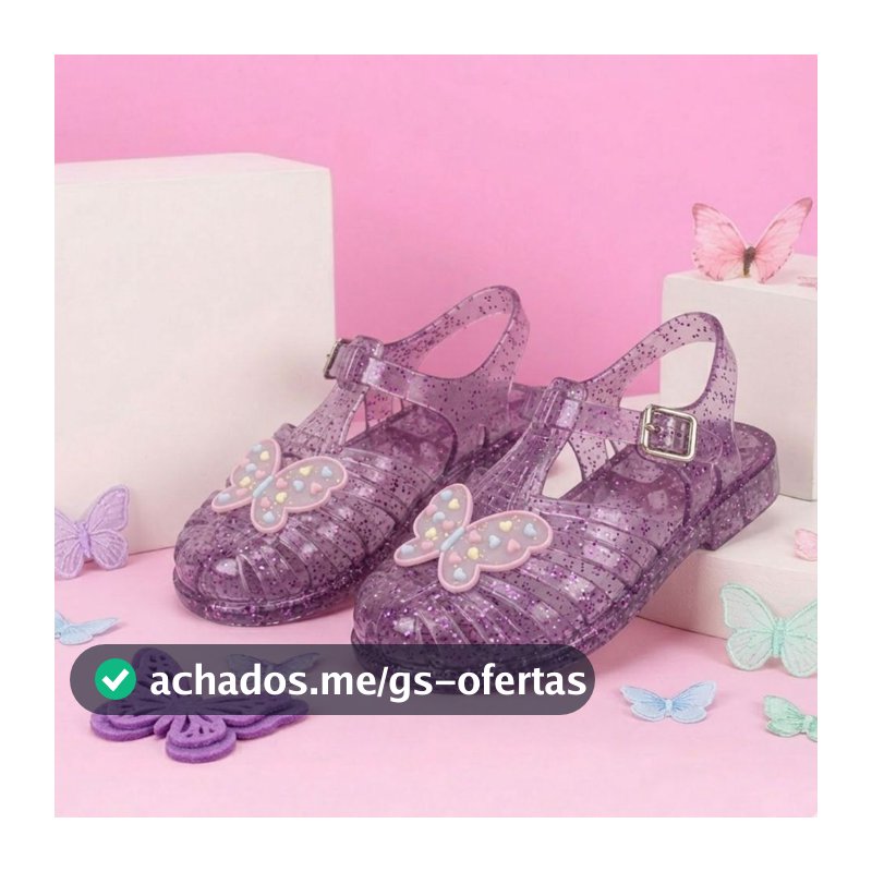 Sandália Infantil Menina Glitter Sola Antiderrapante Leve Confortável