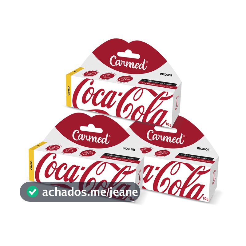 Kit 3 Und Hidratante Labial Carmed Coca-Cola Incolor 10g