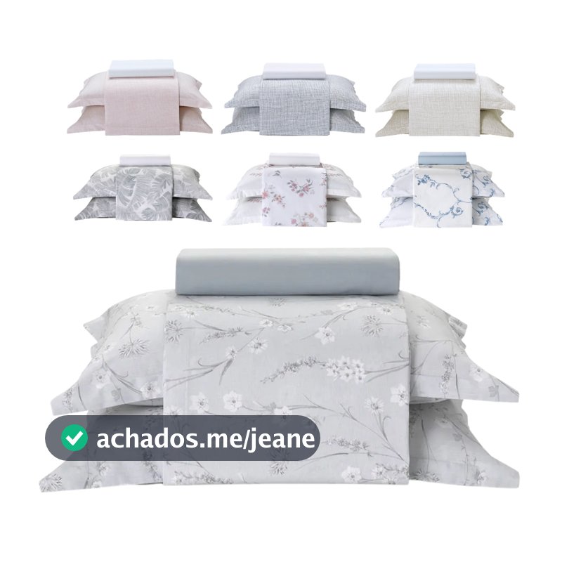 Jogo de Cama Casal 4 peças Lençol com Elástico 100% Algodão Percal 180 Fios 138x188x35cm - Dohler