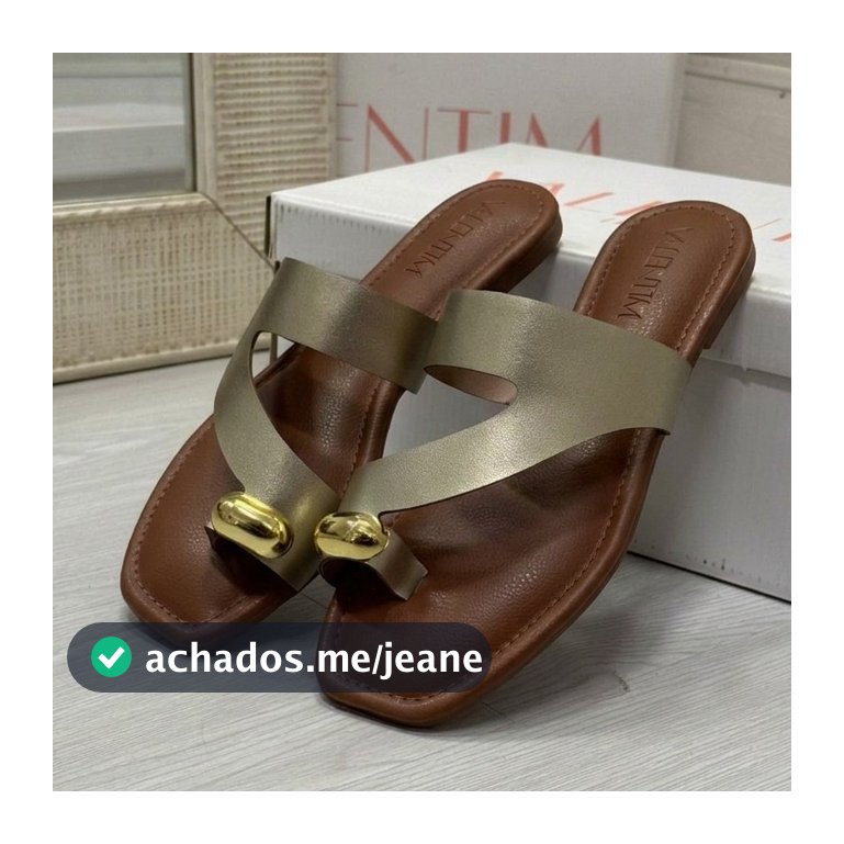 Sandália Feminina Premium Detalhe Dourado e Cabedal Metalizado para Estilo e Conforto