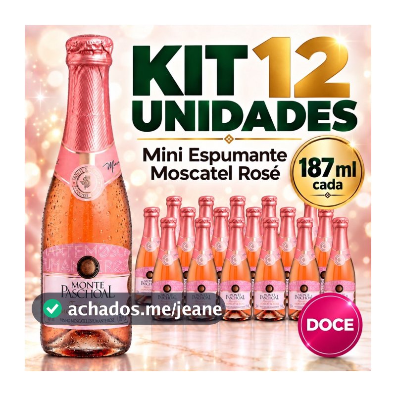 Kit 12 Mini Espumante Baby Diversas 187ml Monte Paschoal Lembrancinha Casamento Atacado