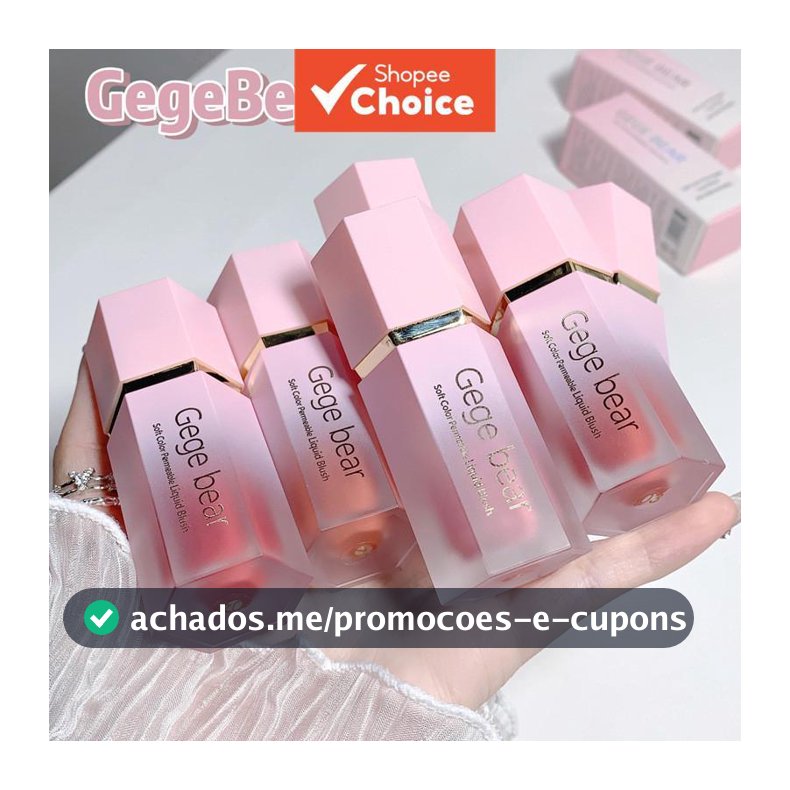 Gecomomo Creme Blush Líquido 6 Cores Veludo Liso Mate Rosa