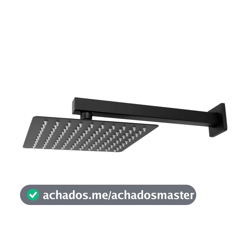 Chuveiro Ducha Inox Área Externa ou Interna 20x20 Preto Black Banheiro