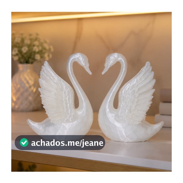Cisne Decorativo Translúcido Luxo Efeito Cristal ou Negro Moderno Presente Especial
