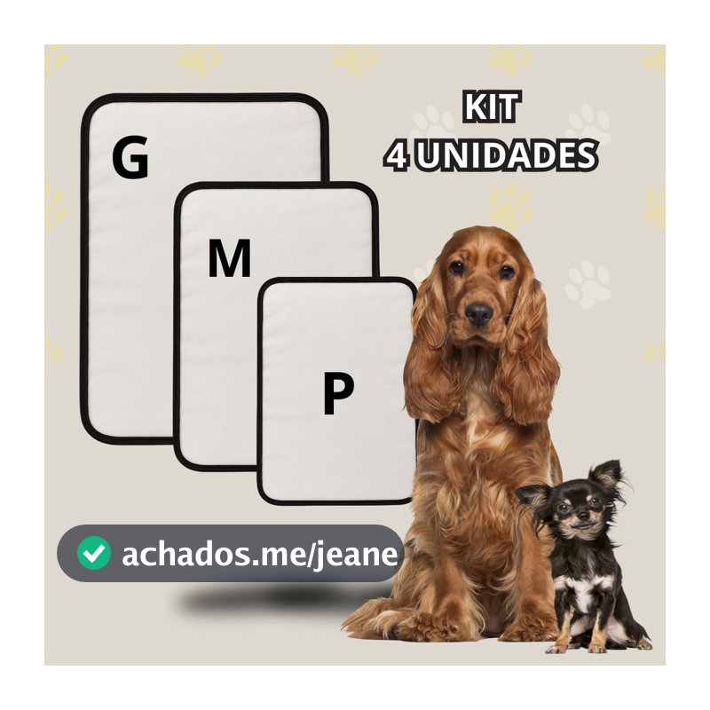 Tapetes Higiênicos Lavável Reutilizável Kits 4 Unidades para Pet Dog Xixi Gato Educador