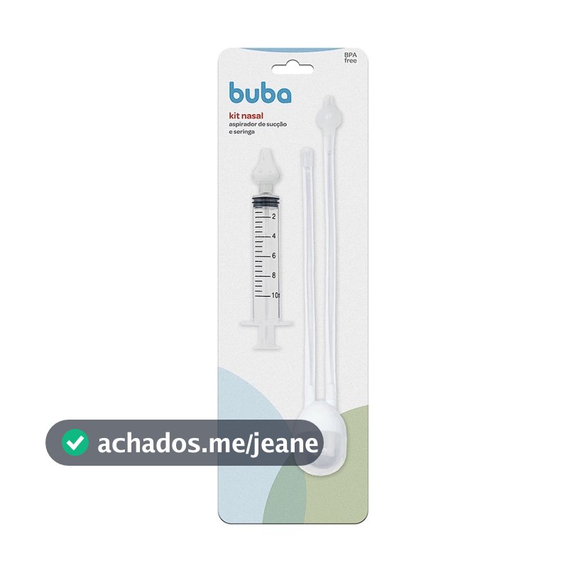 Aspirador Nasal de Sucção + Seringa com Ponta em Silicone Buba
