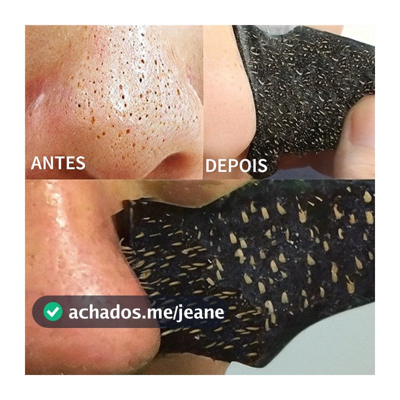 Kit 10 Máscara Adesivo Removedor de Cravos a Base de Carvão de Bambu Limpeza Profunda dos Poros Nose Pore ORIGINAL