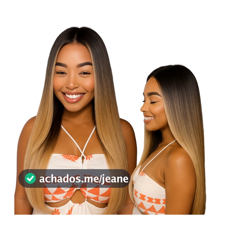 Wig Peruca Lisa sem Franja Longa Natural Moderna