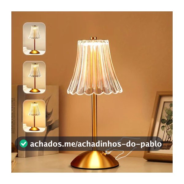 Luminária Abajur de Mesa Saia Seda Com Barra Led Sensor Toque De Luz Quarto Sem Fio 3 Cores 110/220v