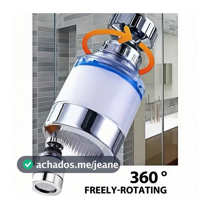 Filtro de Torneira Rotativo Universal Purificador de Água Remove Cloro Booster para Cozinha