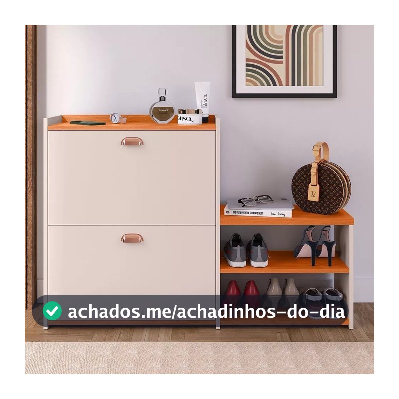Organizadora Sapato Sapateira Banquinho 21 Pares Prateleira Gaveta Basculante Hall de Entrada