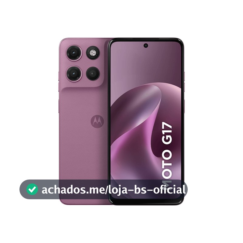 Smartphone Motorola Moto G17 128GB, 4G, 12GB RAM Boost, Tela 6.7 FHD+, Câm. 50MP - Rosa