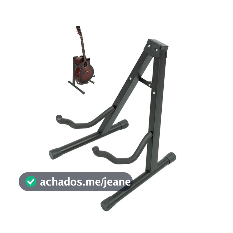 Suporte de Chão SONN para Violão e Guitarra Dobrável Multiuso em Metal Espuma e Pés Emborrachados compacto