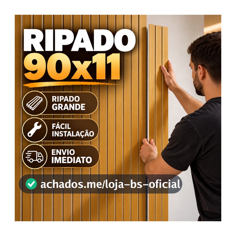 Kit Ripado Grande 90x11 Placas Decorativas Para Parede Painel Ripado MDF