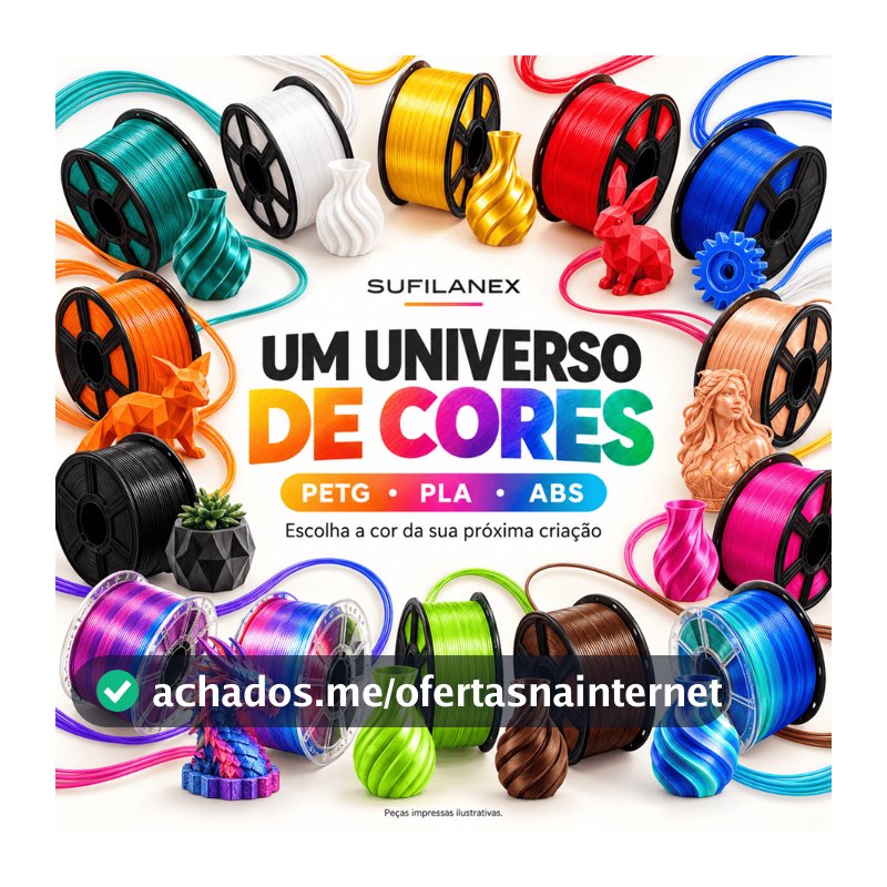 Filamento PLA/PETG 1.75mm 1kg Brilho Profissional e Várias Cores para Impressora 3D