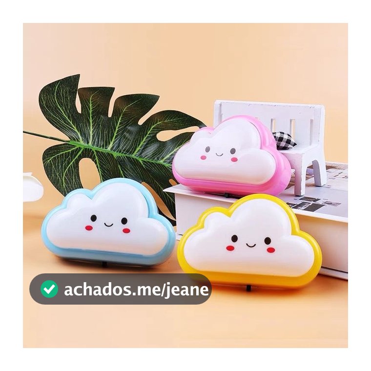 Mini Luminária Luz Led Infantil Nuvem Abajur de Tomada Led Infantil Colorida Quarto Bebê Noturna