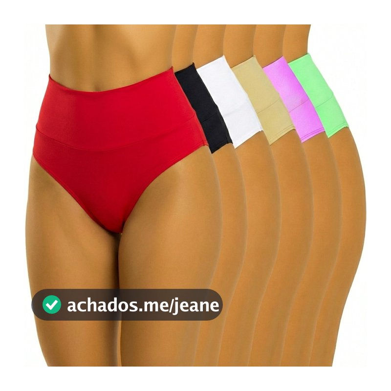 Kit Calcinhas de Cós Alto: cintura alta, toque macio e respirável, ajuste firme, ótima para pós-parto