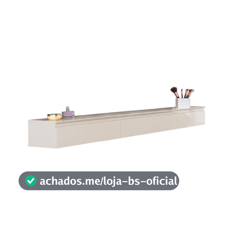 Penteadeira Suspensa 3 Gavetas 1,80m Aspen Off White EDN