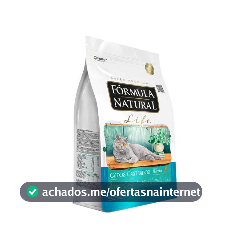 Ração Fórmula Natural Life Gatos Castrados Sabor Salmão 10,1kg Adimax
