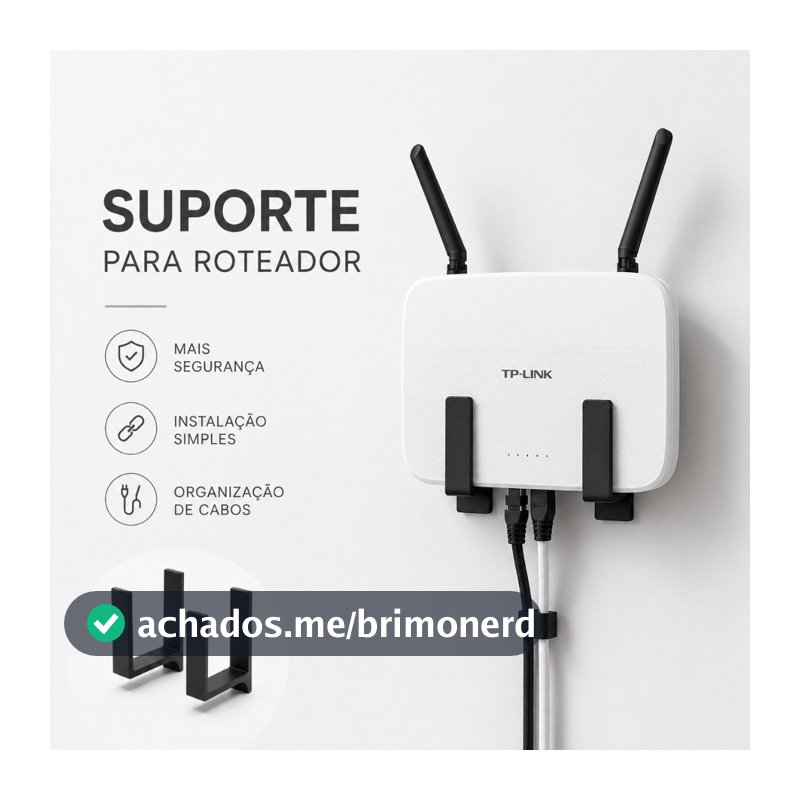 Suporte para Roteador e Modem de Parede Sem Furo com Fita 3M Universal Organizador WiFi Adesivo