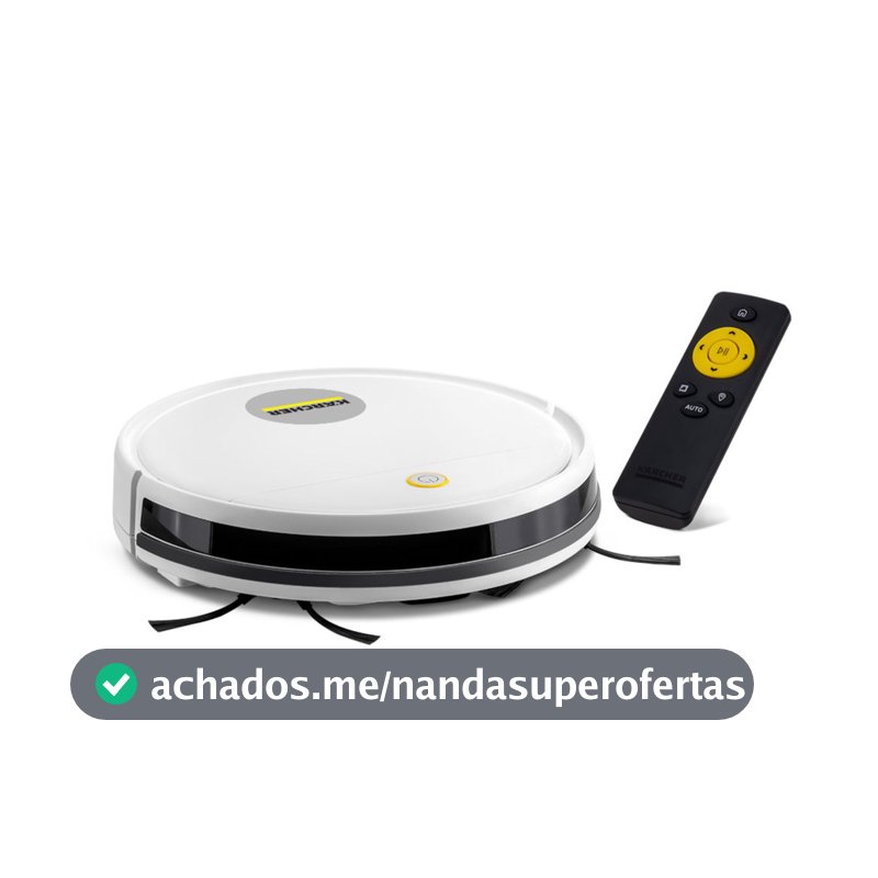 Robô Aspirador Kärcher RCV 1 Controle Remoto 3 em 1 Varre, Aspira e Passa Pano Seco Bivolt
