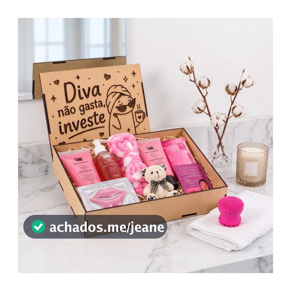 Kit Skincare Limpeza E Hidratação Completo Rosa Mosqueta Presente Feminino Na Caixa Mdf Flork