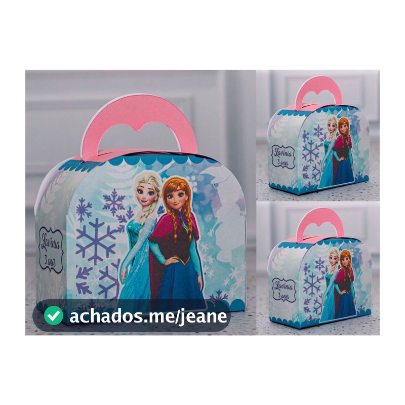 Maletinha FROZEN da ANA  e ELSA  Lembrancinha Personalizada para Festa Infantil - Pegue e Monte