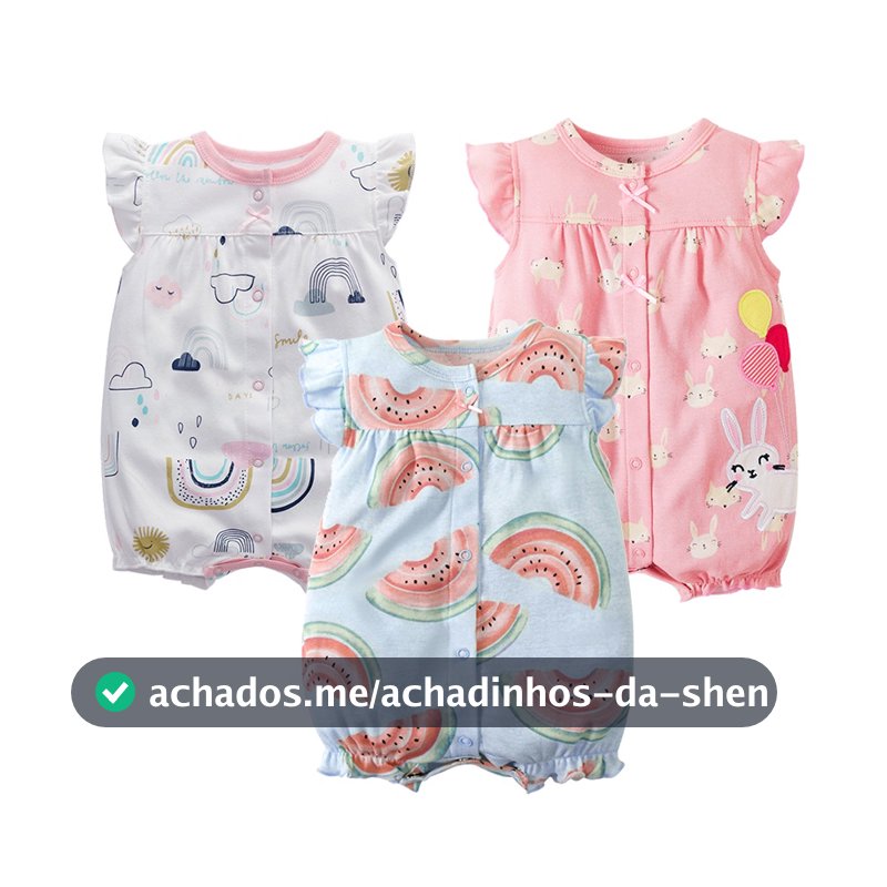 Roupas De Bebê Menina/Menino Para Recém-Nascidos Romper Manga Curta Roupa De Algodão Macio Bebês Pijamas 0-24M